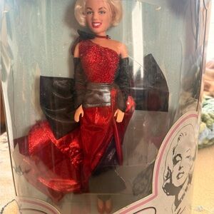 Marilyn Monroe doll in Beautiful Red Dress with Black Trim